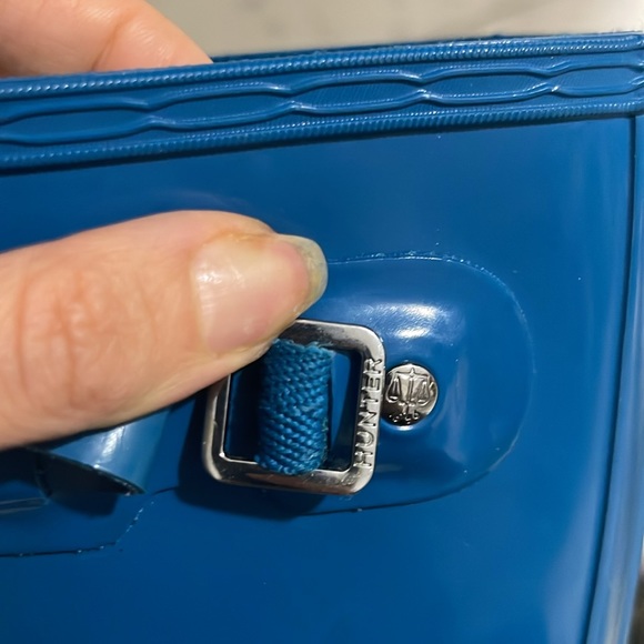 Hunter kids rain boots with side buckle, teal blue size eu 32 - Picture 3 of 5